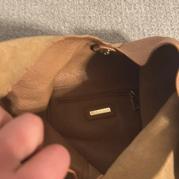 Leather and suede shoulder bag - Picture 3 of 7